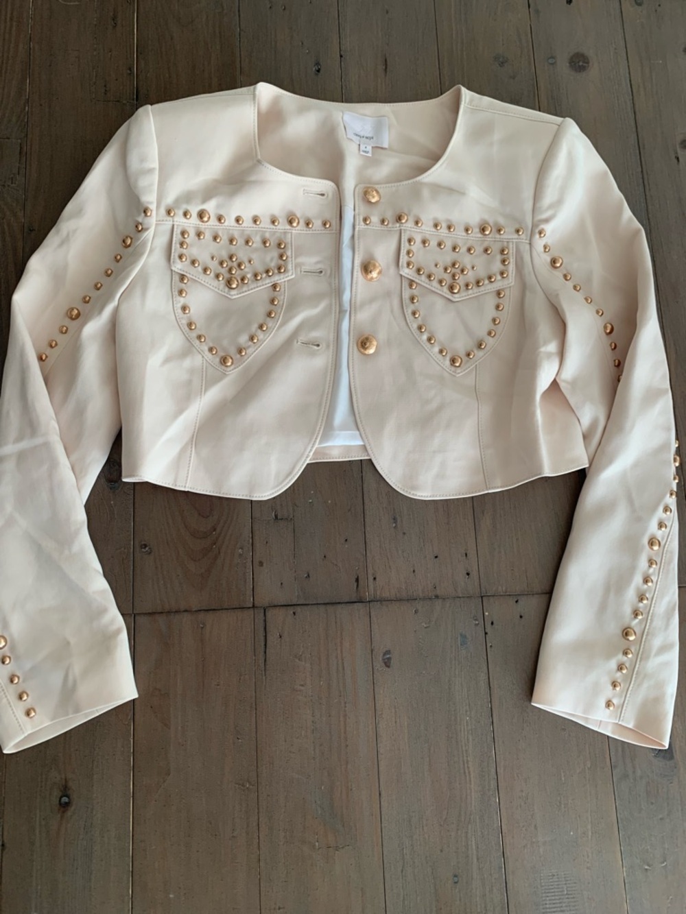 NEW Cinq a Sept Studded Olga Jacket ivory